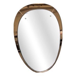 Large Orange Drop-Shaped Mirror from Veca, 1960s For Sale