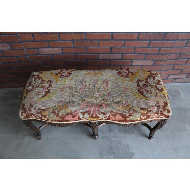 Antique French Carved Frame Tapestry Upholstered Bench Chairish
