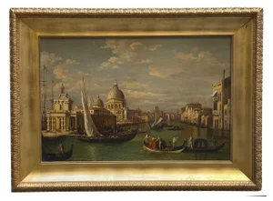 After Canaletto, Venice, Italian Landscape Painting, 2009, Oil on Canvas, Framed
