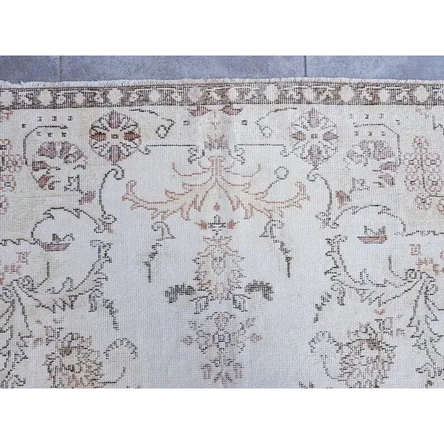 1960s Beige Anatolian Floral Carpet For Sale - Image 6 of 11