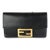 Black Calfskin Mini Flat Baguette with Strap For Sale