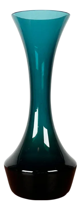 Mid-Century German Minimalist Green Glass Vase, 1960s