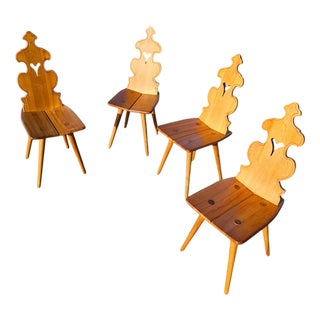 Mid-Century Brutalist Tiroler Chairs, Set of 4 For Sale