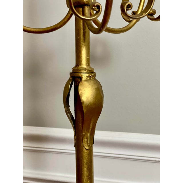 Gold Gilt Wrought Iron 3-Tier Revolving Coat Stand Hat Rack, Koegl Style, Italy, 1950s For Sale - Image 8 of 12