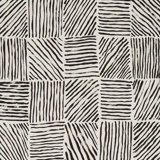 Sample - Schumacher X Caroline Z Hurley Katama Fabric in Black For Sale