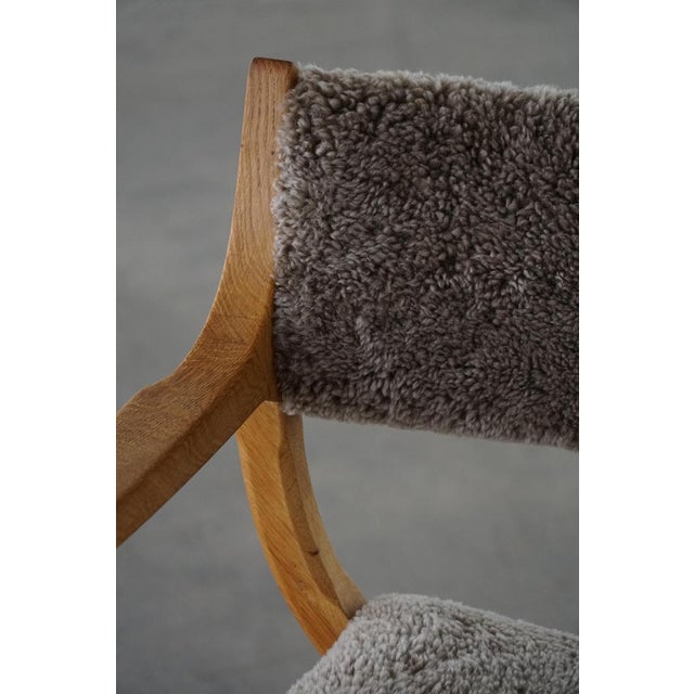 Mid-Century Modern Kurul Armchair in Oak and Lambswool by Henning Kjærnulf, 1960s For Sale - Image 12 of 15
