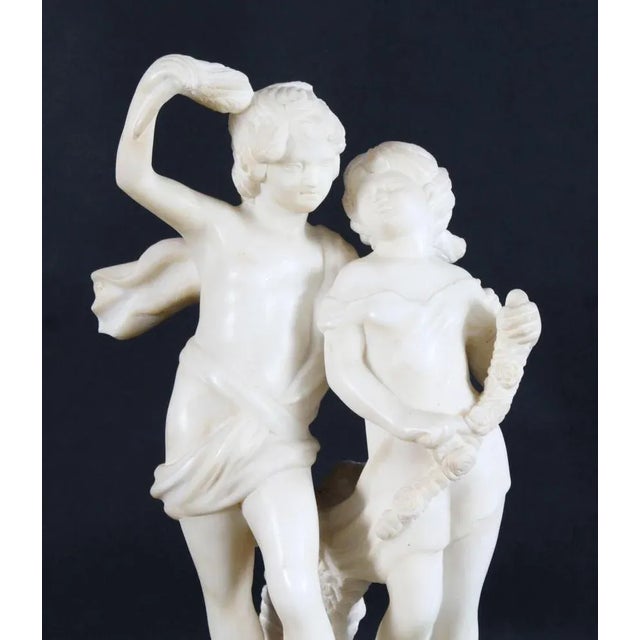 Marble Sculpture of Siblings, 1920s For Sale - Image 4 of 18