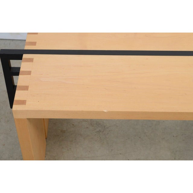 Wood Prairie Style Mission Mid Century Modern Maple Coffee Table Bench For Sale - Image 7 of 8