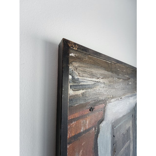 Blue 1953 Scandivanian Interior Oil Painting by Swedish Artist Ulla Borgstrom For Sale - Image 8 of 15