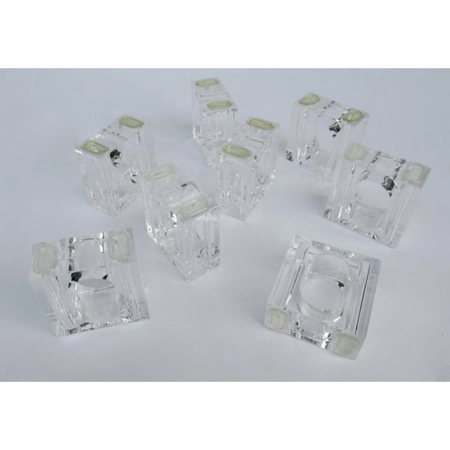 Vintage C.1970's Mid-Century Modern Lucite Napkin Rings by Lillian Vernon -Set of 8 For Sale - Image 10 of 13