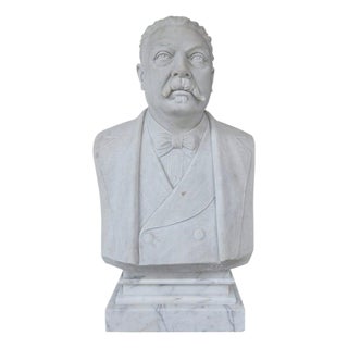 19th Century White Marble Bust of a Man For Sale