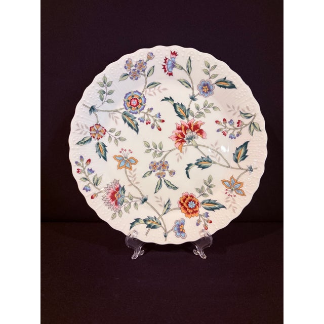 Red Floral Dinner Plate in the Buckingham Pattern From Andrea by Sadek For Sale - Image 8 of 8