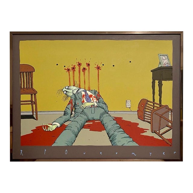 r.p. Overmyer, Large Pop Art Cartoon Acrylic Painting by Syndicated Cartoonist r.p. Overmyer For Sale