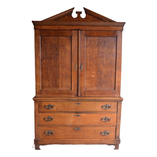 Antique Oak Empire Cabinet For Sale