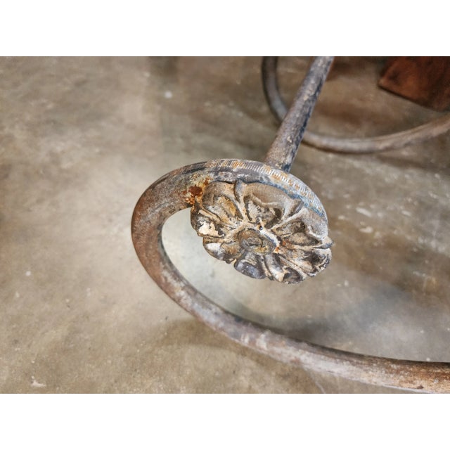 Beautiful antique french pastry table with a white stone top.