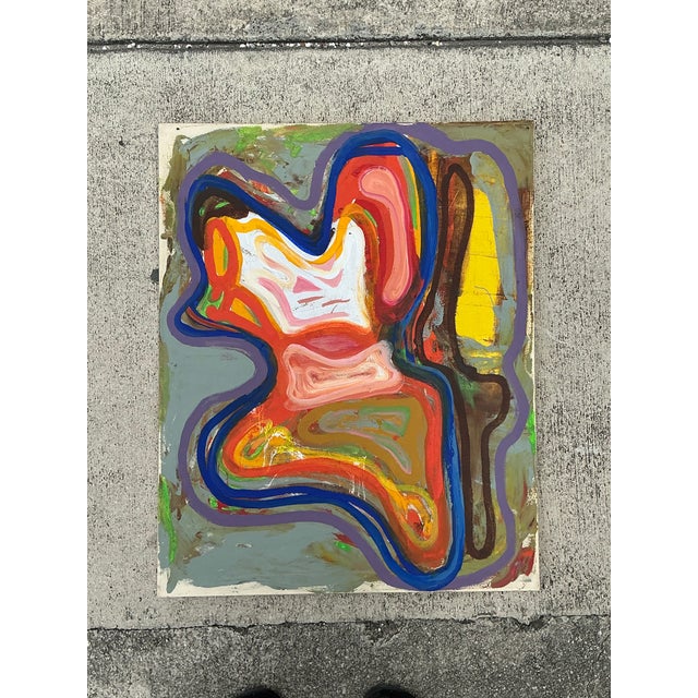 Vintage Abstract Original Oil Painting on Canvas For Sale - Image 12 of 12