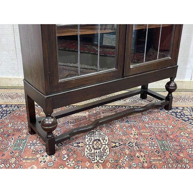 English Oak Display Cabinet, 1930s For Sale - Image 12 of 14