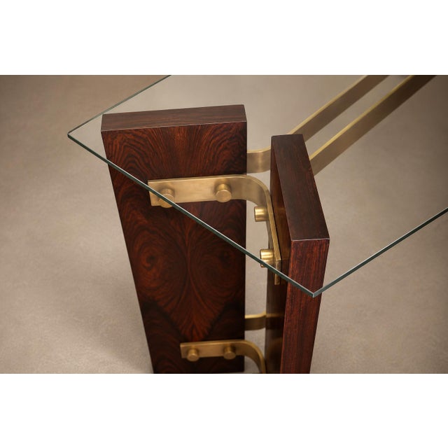 Mid-Century Modern Brazilian Modern Sideboard in Rosewood, Brass & Glass, Novo Rumo, Brazil, 1950s For Sale - Image 3 of 14