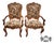 Vintage Pair of Thomasville Carved Tuscan Style Arm Chairs W/Floral Fabric For Sale