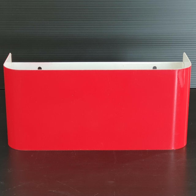Vintage Wall Light in Red Lacquered Sheet Metal from Amilux, 1960s For Sale - Image 6 of 6