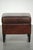 Dark Sheepskin Ottoman with Black Piping For Sale - Image 3 of 10