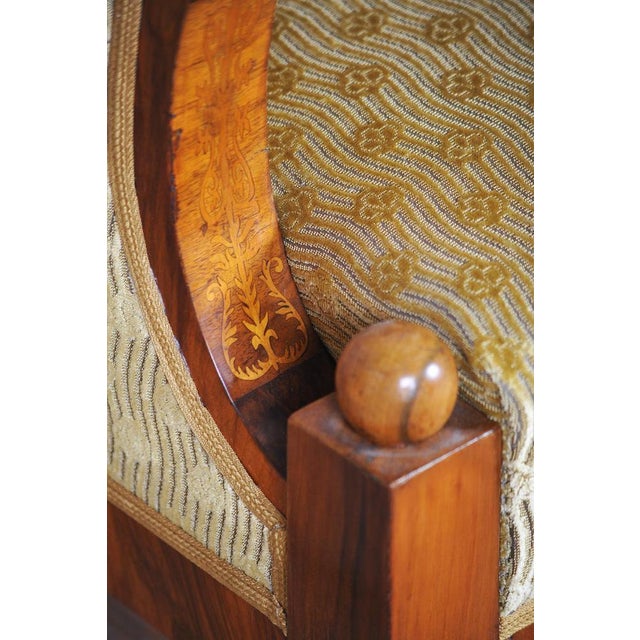 Empire Upholstered and Inlaid Walnut Living Room Set, Austria, 1810s, Set of 3 For Sale - Image 16 of 18