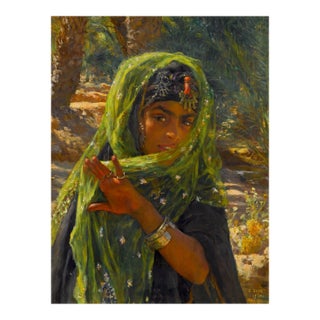 Atelier Aria Lumae Etienne Dinet 1901 Orientalist North African Bedouin Girl Fine Art Gallery Board Print 30 X 40 For Sale