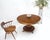 Mid-Century Modern Burl Walnut Wood Top Round Carved Lotus Shape Base Dining Center Table For Sale - Image 3 of 12