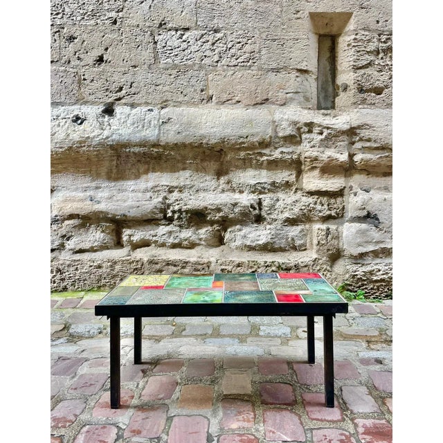 Polychrome Ceramic Coffee Table For Sale - Image 6 of 8