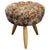 Brown Mid-Century Modern Czech Upholstered Stool in Beech Wood, 1950s For Sale - Image 8 of 8