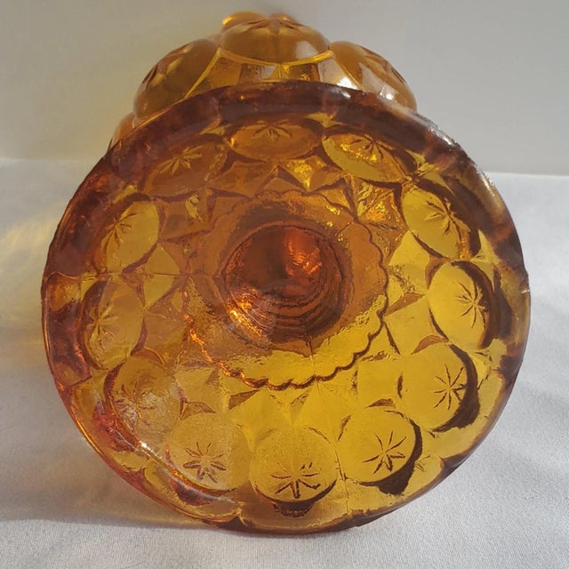 Glass 1966 Kanawha Amber Moon and Stars Glass Swung Vase For Sale - Image 7 of 10