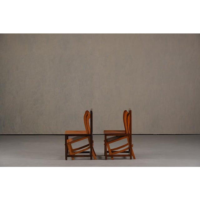 Wood Vintage Sculptural Dining Chairs, France, 1960s, Set of 2 For Sale - Image 7 of 15