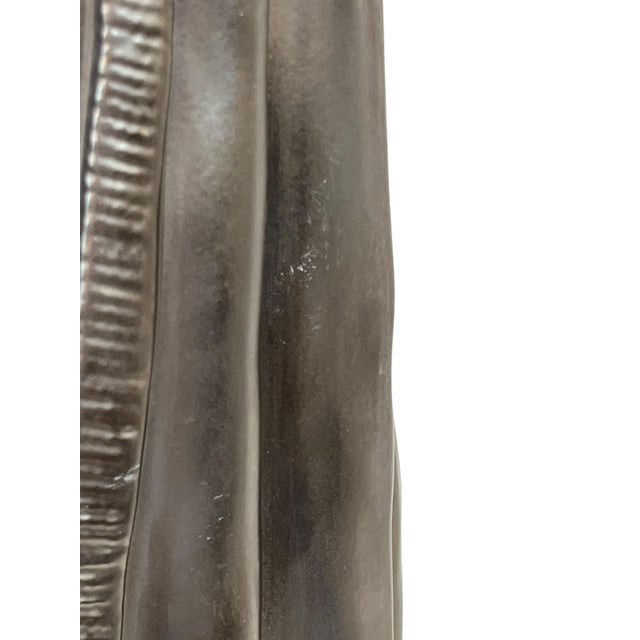 1980’s E. F. Chapman Dorothy Draper Trompe L’Oeil Style Silver Gray and Brass Lamp For Sale - Image 10 of 18