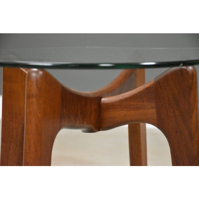 Wood 1960s Refinished Adrian Pearsall Walnut and Glass End Tables - A Pair For Sale - Image 7 of 7