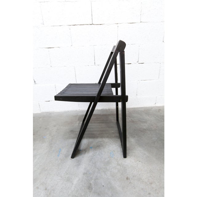 Black Folding Chair by Aldo Jacober for Alberto Bazzani, 1960s For Sale - Image 11 of 12