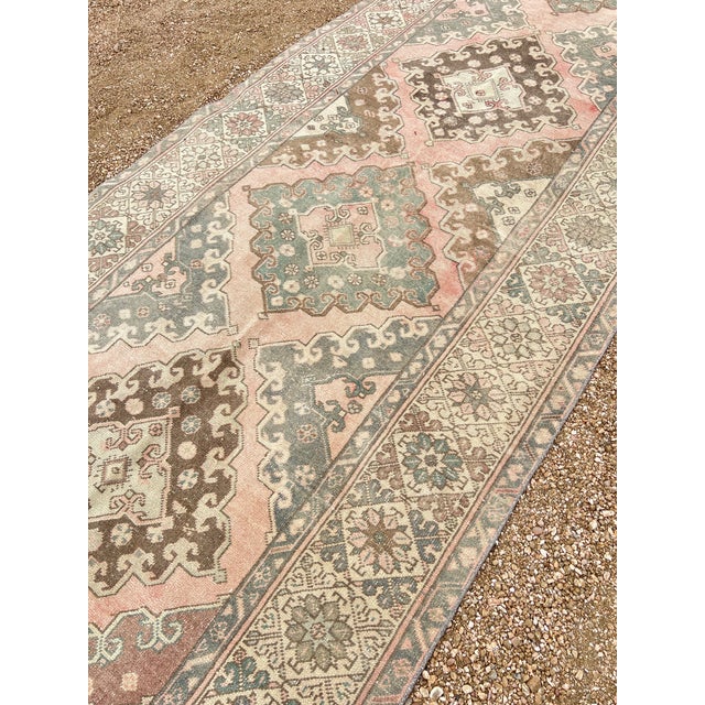 1960s Persian Distressed Wide Runner Rug - 4’9x12’9 For Sale - Image 4 of 9