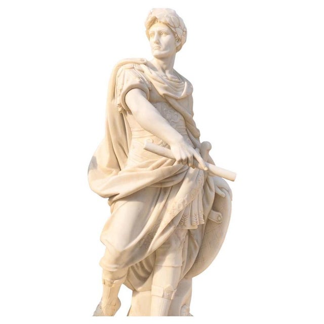 Figurative Sculptures, Late 20th Century, Carrara Marble, Set of 2 For Sale - Image 5 of 6