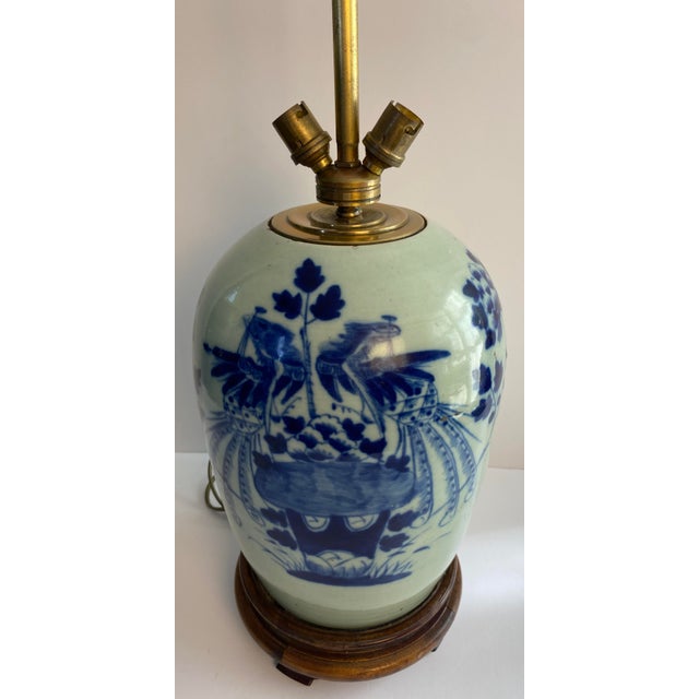 Late 19th Century Late 19th Century Blue and White French Porcelain Table Lamp For Sale - Image 5 of 6