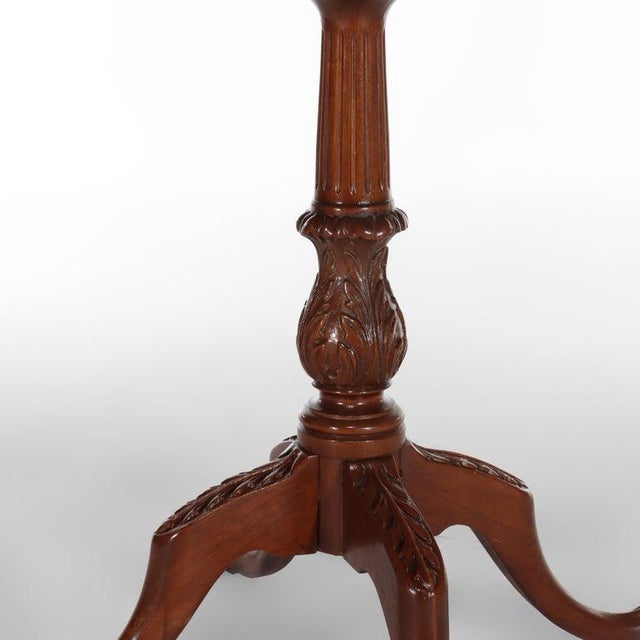 Antique Imperial Chippendale Carved Mahogany Side Table With Claw & Ball Feet For Sale - Image 6 of 9