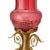 Antique Footed Gilt Bronze Hand Etched Cranberry Table Lamp For Sale In New York - Image 6 of 12