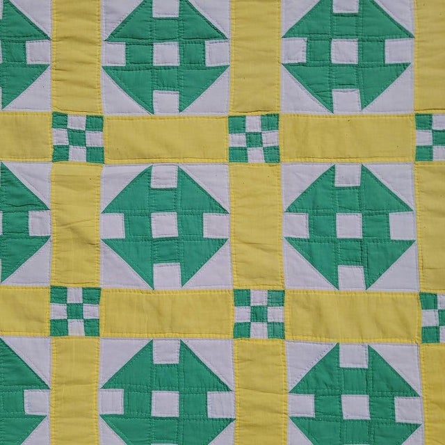 20Thc Antique Quilt, Hole in the Barn Door Quilt For Sale In Los Angeles - Image 6 of 7