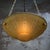 1920s French Art Deco Brass and Etched Ochre Glass Pendant Light, 1920s For Sale - Image 5 of 10