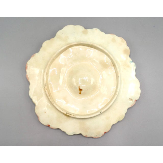 Aqua Antique French Fives Lille Oyster Majolica Plate For Sale - Image 8 of 9