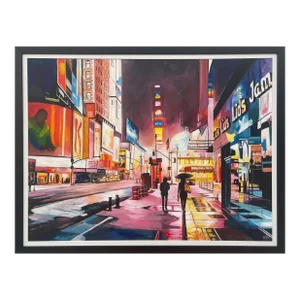 Painting of Times Square Manhattan New York City - Unique Original Art by Contemporary British Artist, 2021
