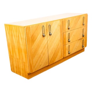 Mid Century Danish Modern Credenza Dresser Cabinet 6 Drawers Blonde Canadian MCM For Sale