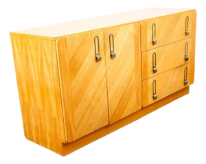 Mid Century Danish Modern Credenza Dresser Cabinet 6 Drawers Blonde Canadian MCM