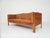 Wooden sofa with cognac leather cushions. Designed by Borge Mogensen for Fredericia. with new cognac leather cushion...