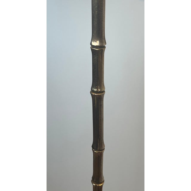 Metal 1940s Bronze faux bamboo floor lamp by Maison Bagués For Sale - Image 7 of 12