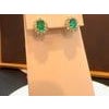 4 Ct Oval Shape Emerald & 1.5 Ct Diamond Post Back Earrings 14 Karat Yellow Gold For Sale - Image 16 of 18