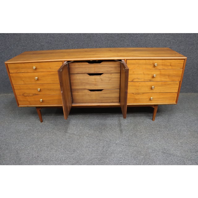 Brown Drexel Declaration Walnut Credenza by Kipp Stewart & Stewart MacDougall For Sale - Image 8 of 14
